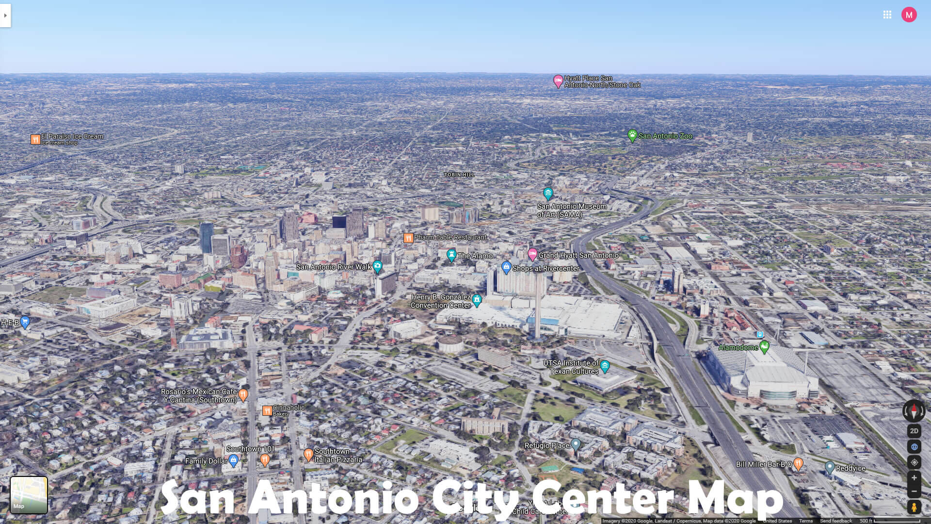 San Antonio Ville Centrer carte